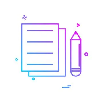 Document pencil icon vector design 库存插图