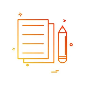 Document pencil icon vector design Ilustración de archivo