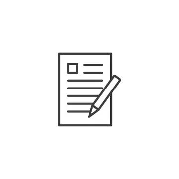 Document with pencil icon vector Stock Illustration