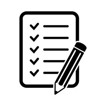 Document with pencil icon vector illustration. Test vector icon. Stock Illustration