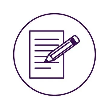 Document with pencil write 스톡 일러스트