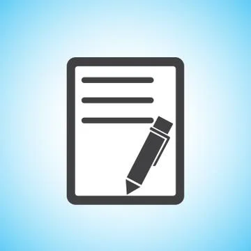 Document with pen/paper icon Stock Illustration