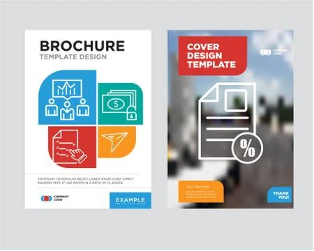 Document percent brochure flyer design template Stock Illustration
