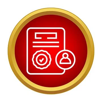 Document with personal identity verification badge icon Stock Illustration