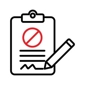Document petition icon linear logo mark in black and white Illustrazione stock