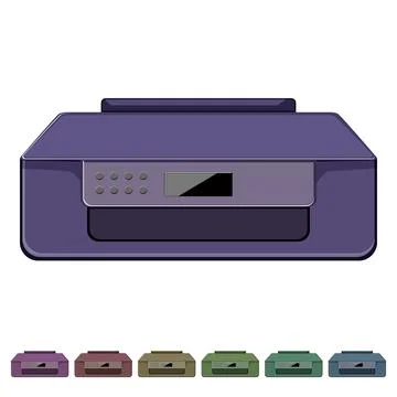 Document photo printer cartoon vector graphic Stockillustratie
