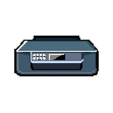 Document photo printer pixel art vector illustration Stock Illustration