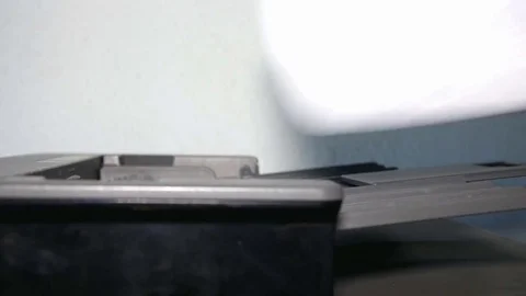 Document photocopy through a printer automatic feeder Stock Footage 77208985