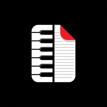 Document piano logo concept. Stock Illustration
