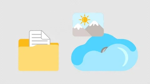 Document, picture or video is transferred from folder to folder and cloud Vídeo Stock 319911245