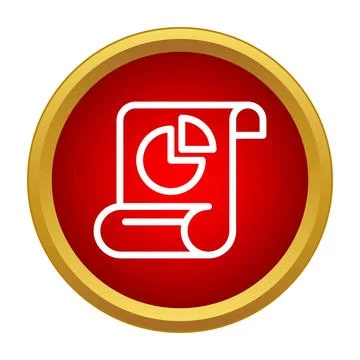 Document with pie chart icon presenting business data Stock Illustration