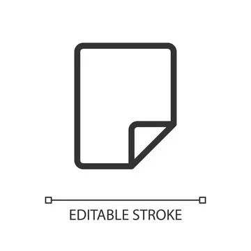 Document pixel perfect linear ui icon Illustrazione stock