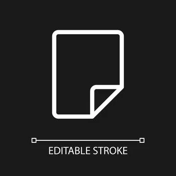 Document pixel perfect white linear ui icon for dark theme 스톡 일러스트