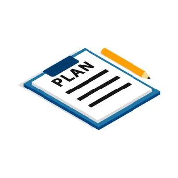 Document plan icon, isometric 3d style Stock Illustration