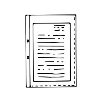 Document in a plastic pocket. Punched A4 file. Business icon. Cellophane file Stock Illustration