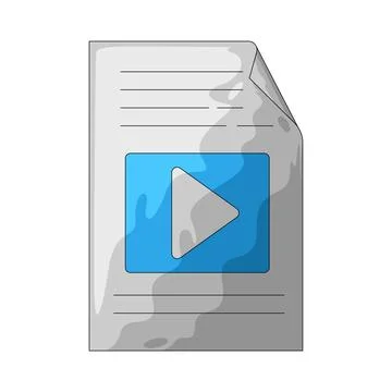 Document with play button illustration 库存插图