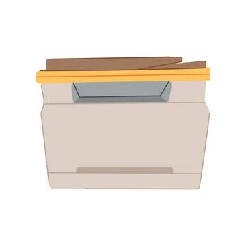 Document printer paper cartoon vector illustration Stockillustratie