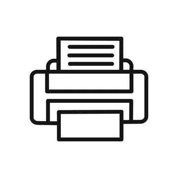 Document printing icon linear vector graphics sign Stock Illustration