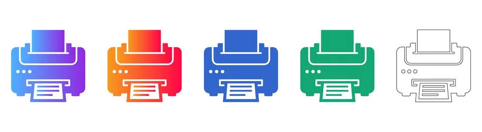 Document Printing Machine Vector Icons Ilustración de archivo