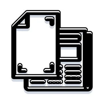Document printing process from a machine icon イラスト素材