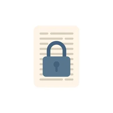 Document privacy icon flat vector. Data protect Stock Illustration