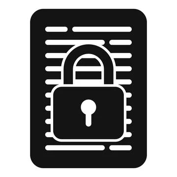 Document privacy icon simple vector. Data protect 库存插图