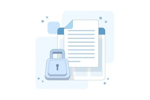 Document privacy protection concept Stock Illustration