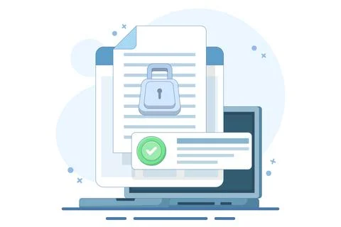 Document privacy protection concept 库存插图