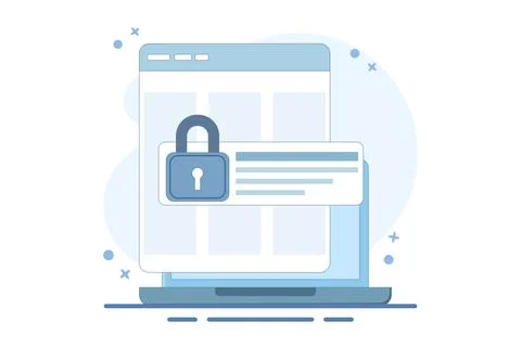 Document privacy protection concept 库存插图