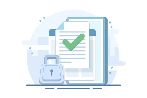 Document privacy protection concept 库存插图