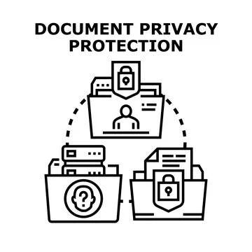 Document privacy protection concept illustration for data security Stockillustratie