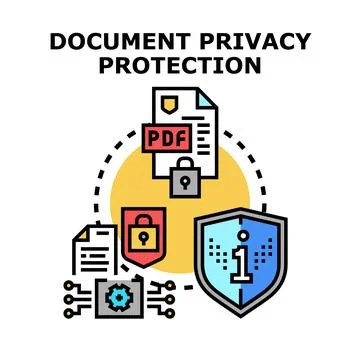 Document privacy protection concept illustration for data security Stock Illustration