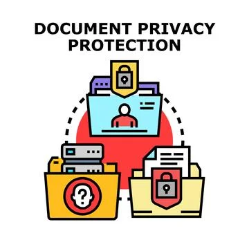 Document privacy protection concept illustration for data security Stock Illustration
