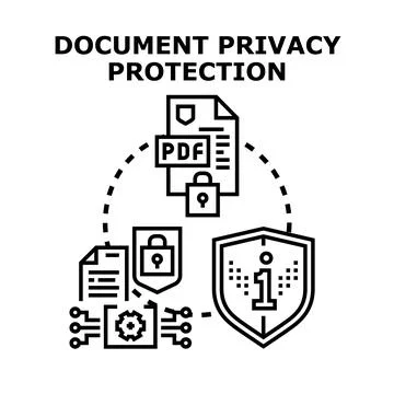 Document privacy protection concept illustration for data security 库存插图
