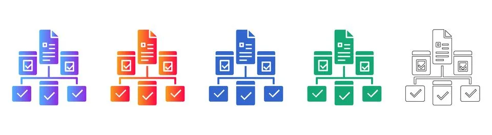 Document Process Flowchart Icon Set イラスト素材