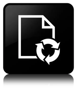 Document process icon black square button Illustrazione stock