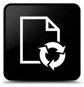 Document process icon black square button Illustrazione stock