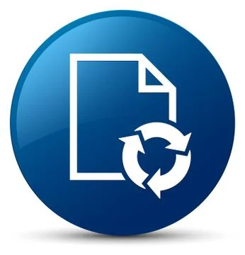 Document process icon blue round button Stock Illustration