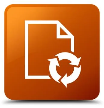 Document process icon brown square button Stock Illustration