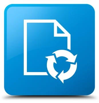 Document process icon cyan blue square button Stock Illustration
