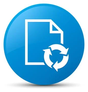 Document process icon cyan blue round button Stock Illustration