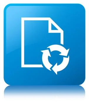 Document process icon cyan blue square button Stock Illustration