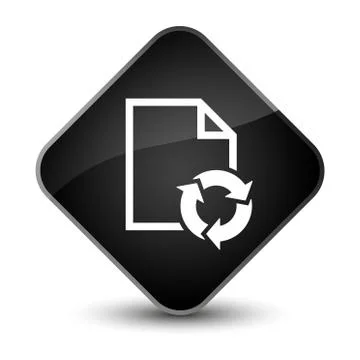 Document process icon elegant black diamond button Illustrazione stock