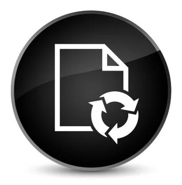 Document process icon elegant black round button Stock Illustration