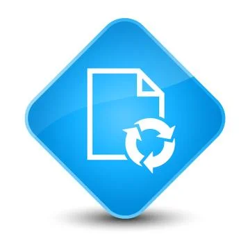 Document process icon elegant cyan blue diamond button Stock Illustration