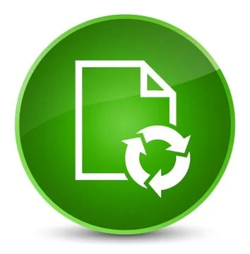 Document process icon elegant green round button Illustrazione stock