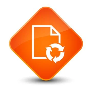 Document process icon elegant orange diamond button Illustrazione stock