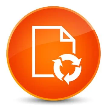 Document process icon elegant orange round button Illustrazione stock