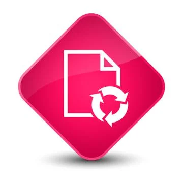 Document process icon elegant pink diamond button Stock Illustration