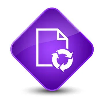 Document process icon elegant purple diamond button Stock Illustration